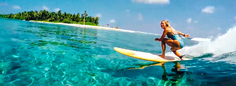 Surf nos arquipélagos das Maldivas na Ásia