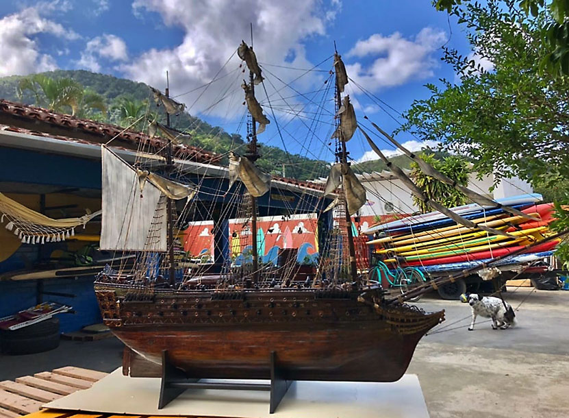 Artesão surfista nativo da terra